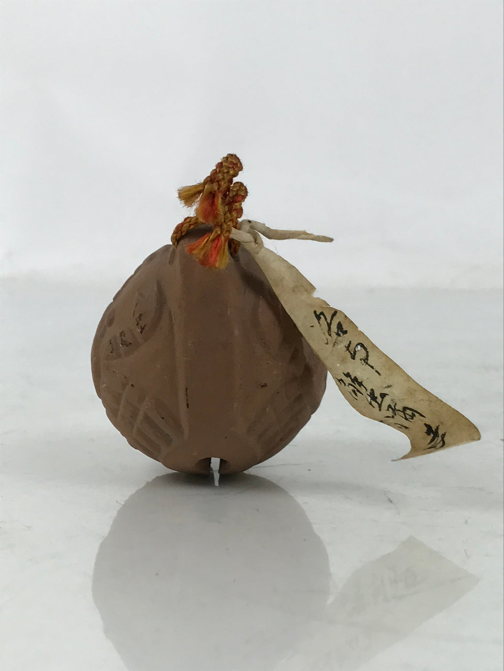 Japanese Clay Bell Dorei Vtg Tsuchi-Suzu Crab Kanimanji Temple Buddhist DR591