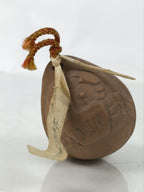 Japanese Clay Bell Dorei Vtg Tsuchi-Suzu Crab Kanimanji Temple Buddhist DR591