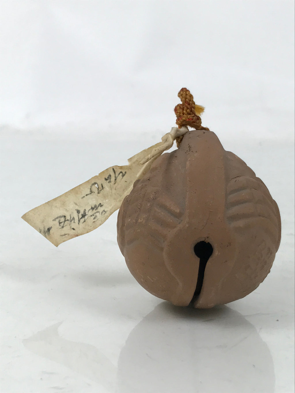 Japanese Clay Bell Dorei Vtg Tsuchi-Suzu Crab Kanimanji Temple Buddhist DR591