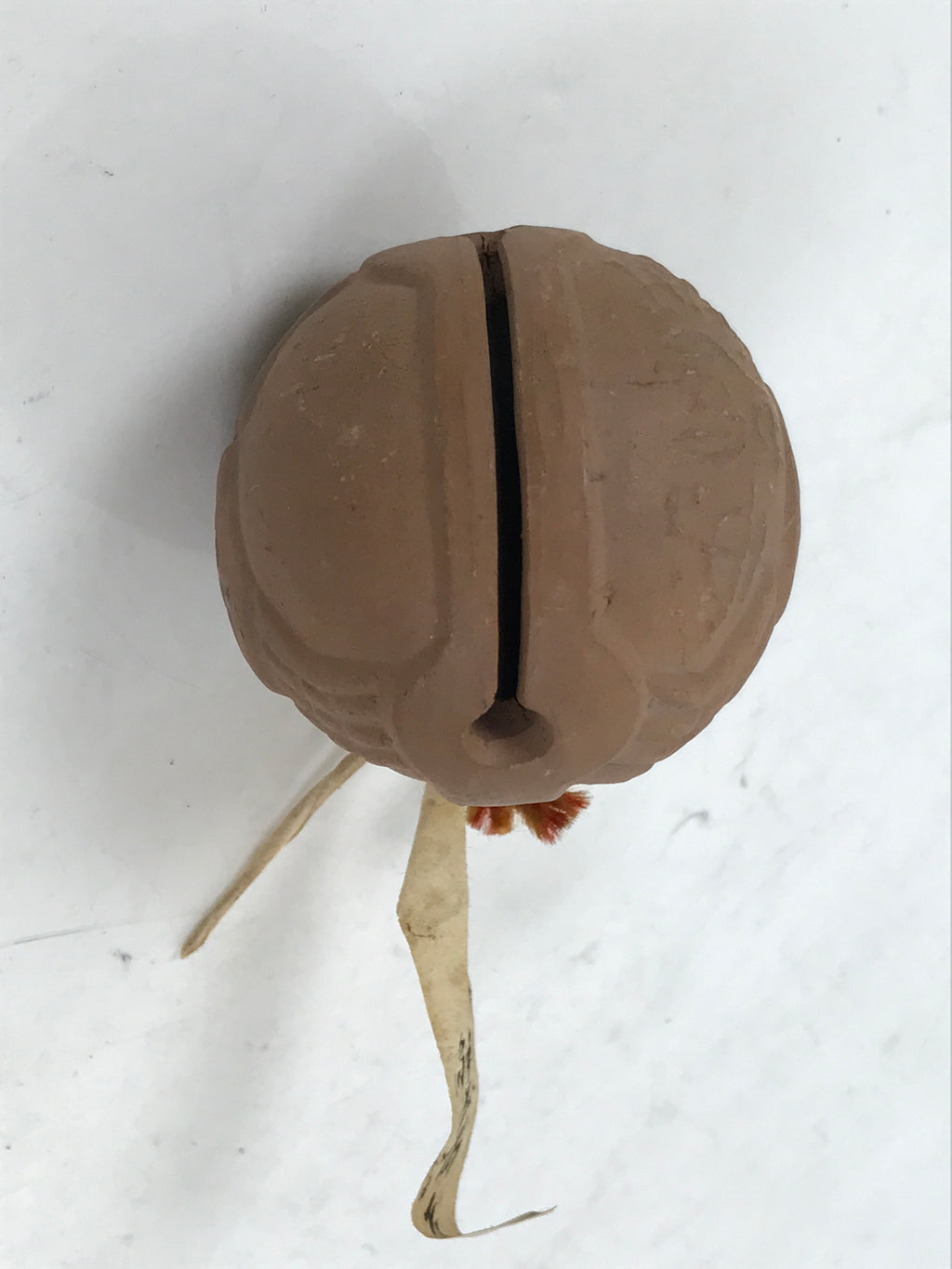 Japanese Clay Bell Dorei Vtg Tsuchi-Suzu Crab Kanimanji Temple Buddhist DR591