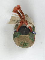 Japanese Clay Bell Dorei Vtg Tsuchi-Suzu Crow Karasu Tengu Face Mt Daisen DR587