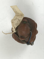 Japanese Clay Bell Dorei Vtg Tsuchi-Suzu Double Face Nio Guardian Buddhist DR590