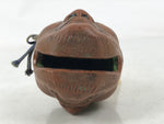 Japanese Clay Bell Dorei Vtg Tsuchi-Suzu Double Face Nio Guardian Buddhist DR590