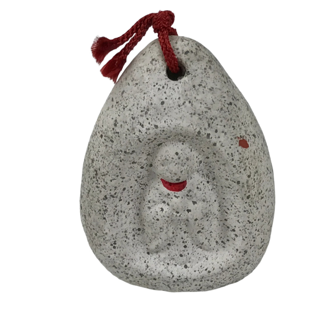 Japanese Clay Bell Dorei Vtg Tsuchi-Suzu Jizo Statue Protection Buddhist DR580