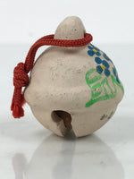 Japanese Clay Bell Dorei Vtg Tsuchi-Suzu Kamakura Blue Hydrangeas Ajisai DR613