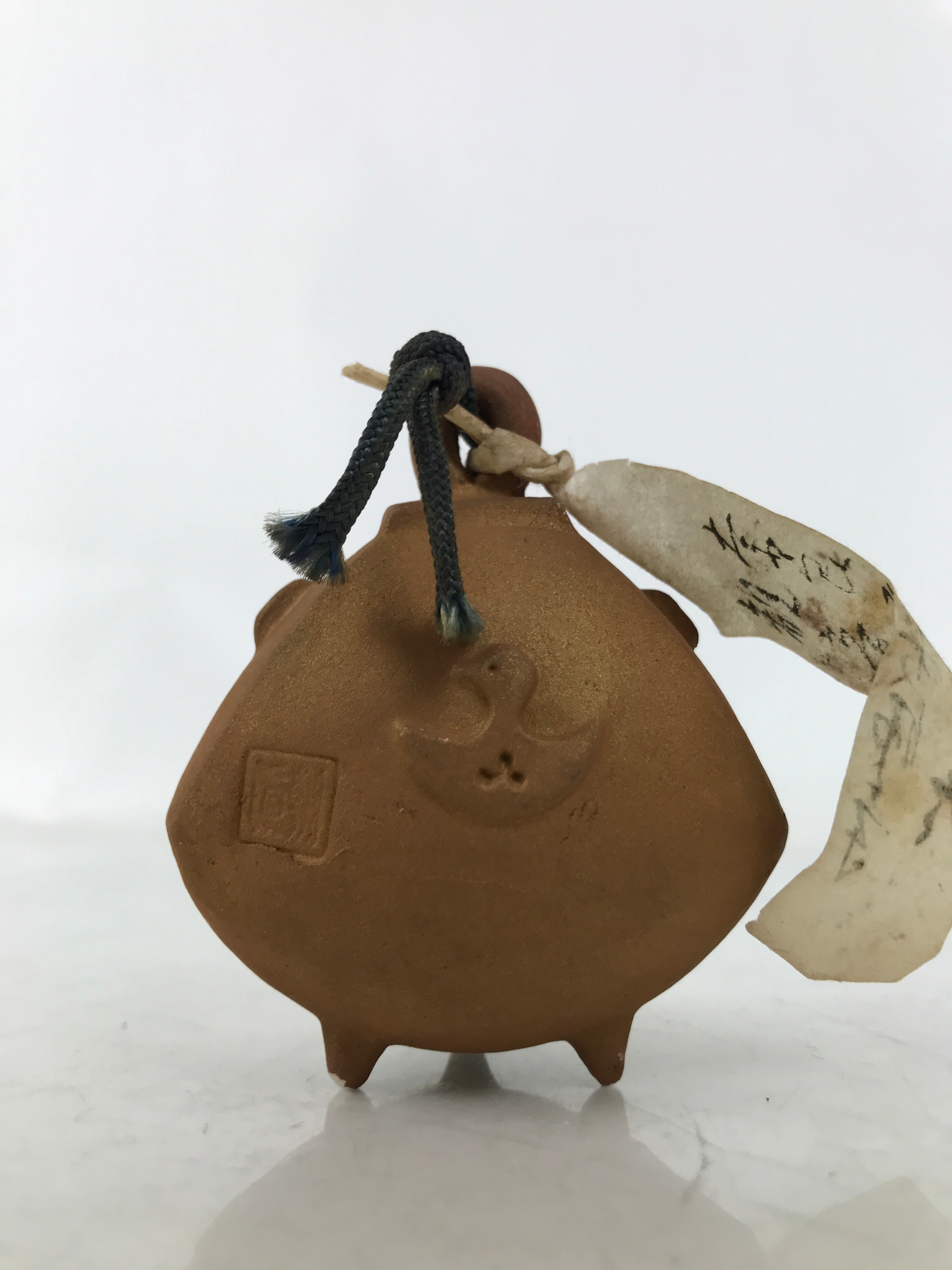 Japanese Clay Bell Dorei Vtg Tsuchi-Suzu Kannon Buddhist Yakushiji Temple DR581