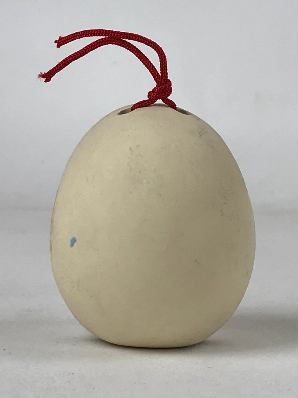 Japanese Clay Bell Dorei Vtg Tsuchi-Suzu Kimono Girl Daruma Flowers White DR502