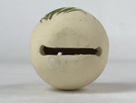 Japanese Clay Bell Dorei Vtg Tsuchi-Suzu Kimono Girl Daruma Flowers White DR502