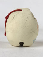 Japanese Clay Bell Dorei Vtg Tsuchi-Suzu Kimono Girl Daruma Pine White DR507