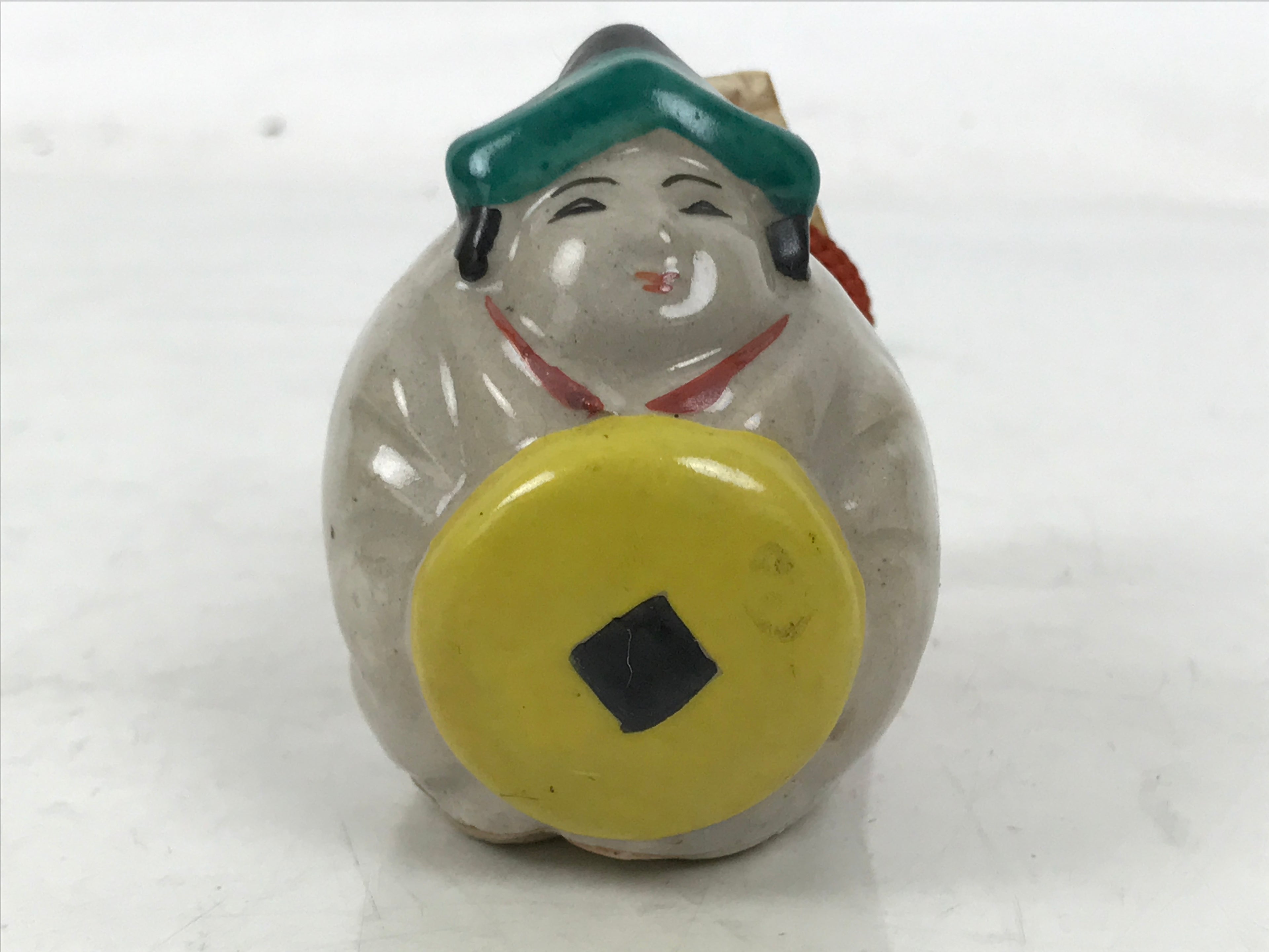 Japanese Clay Bell Dorei Vtg Tsuchi-Suzu Kitahachi Traveler Hizakurige DR576