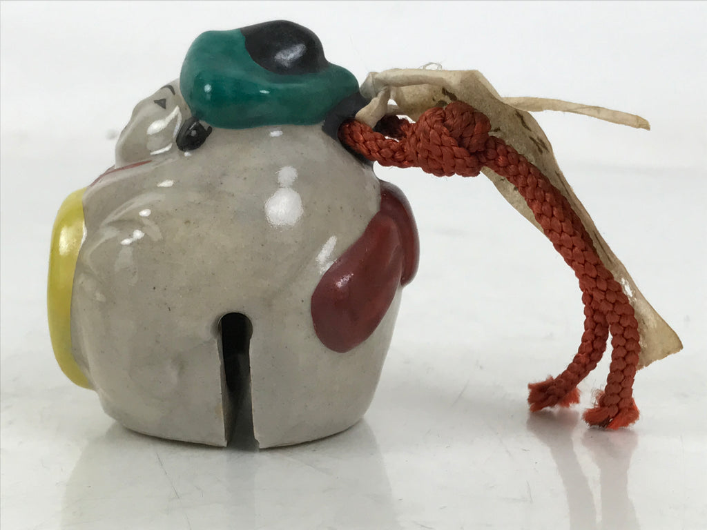 Japanese Clay Bell Dorei Vtg Tsuchi-Suzu Kitahachi Traveler Hizakurige DR576