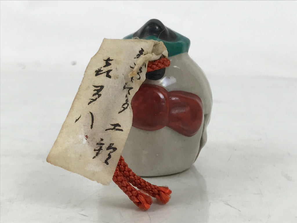 Japanese Clay Bell Dorei Vtg Tsuchi-Suzu Kitahachi Traveler Hizakurige DR576