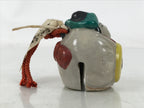 Japanese Clay Bell Dorei Vtg Tsuchi-Suzu Kitahachi Traveler Hizakurige DR576