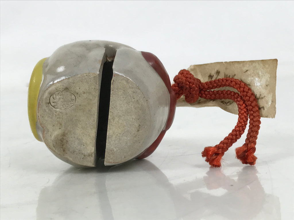 Japanese Clay Bell Dorei Vtg Tsuchi-Suzu Kitahachi Traveler Hizakurige DR576
