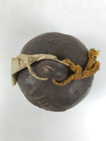 Japanese Clay Bell Dorei Vtg Tsuchi-Suzu Longevity Ikuta Jinja Brown Round DR582