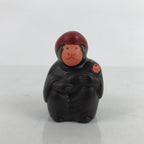 Japanese Clay Bell Dorei Vtg Tsuchi-Suzu Monkey With Baby Dark Brown DR538