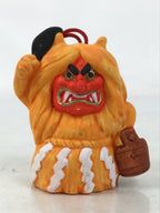 Japanese Clay Bell Dorei Vtg Tsuchi-Suzu Namahage Demon Oni Akita Orange DR585