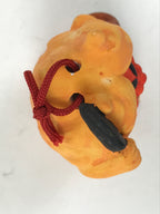 Japanese Clay Bell Dorei Vtg Tsuchi-Suzu Namahage Demon Oni Akita Orange DR585