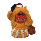 Japanese Clay Bell Dorei Vtg Tsuchi-Suzu Namahage Demon Oni Akita Orange DR585