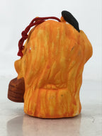 Japanese Clay Bell Dorei Vtg Tsuchi-Suzu Namahage Demon Oni Akita Orange DR592