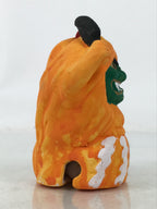 Japanese Clay Bell Dorei Vtg Tsuchi-Suzu Namahage Demon Oni Akita Orange DR592