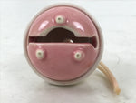 Japanese Clay Bell Dorei Vtg Tsuchi-Suzu Ox Cart Kutani Ware Pink White DR577