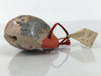 Japanese Clay Bell Dorei Vtg Tsuchi-Suzu Plum Blossom Ume Poem Beige Red DR656