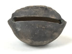 Japanese Clay Bell Dorei Vtg Tsuchi-Suzu Shishi Lion Dog Amulet Gray DR513