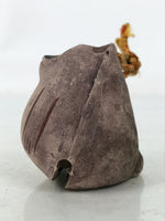 Japanese Clay Bell Dorei Vtg Tsuchi-Suzu Tanuki Raccoon Dog Brown Round DR594