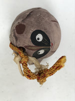 Japanese Clay Bell Dorei Vtg Tsuchi-Suzu Tanuki Raccoon Dog Brown Round DR594