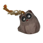 Japanese Clay Bell Dorei Vtg Tsuchi-Suzu Tanuki Raccoon Dog Brown Round DR594