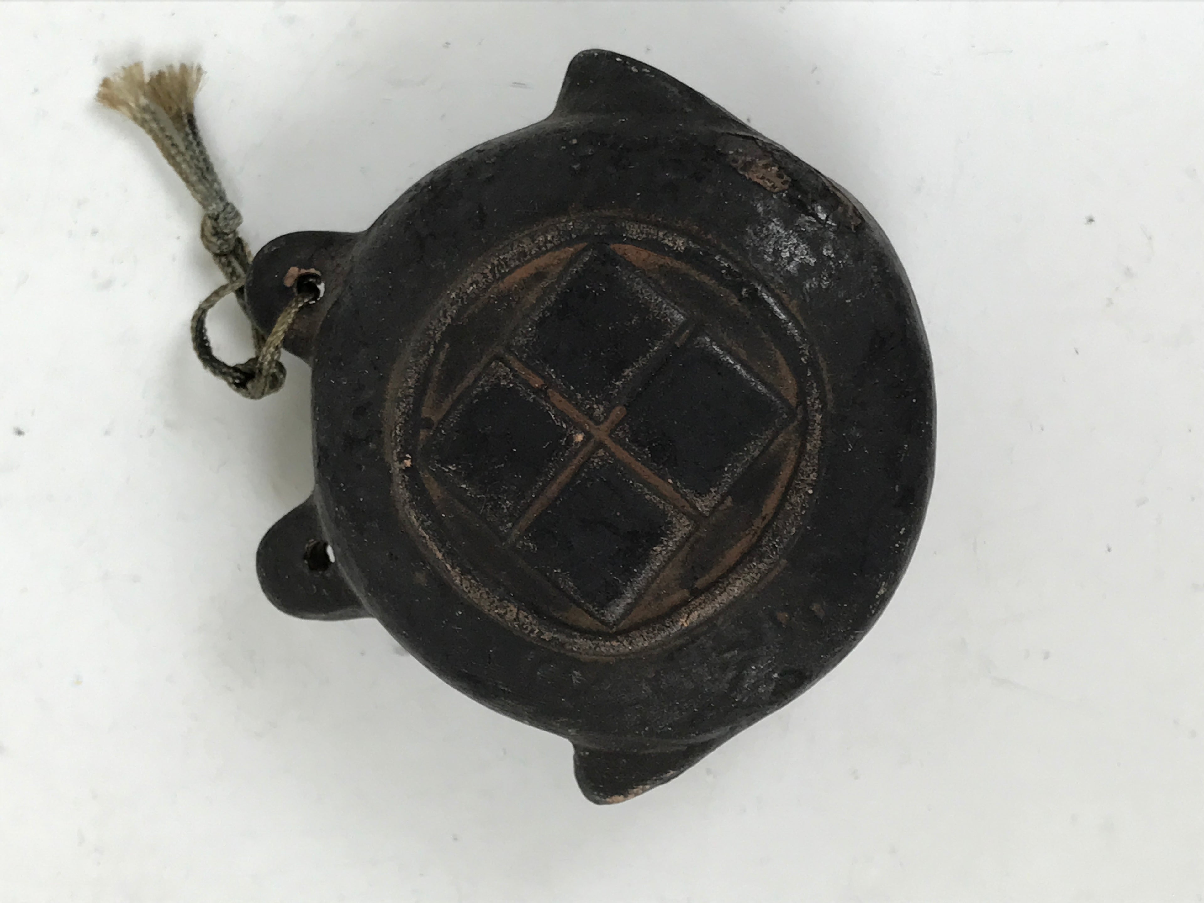 Japanese Clay Bell Dorei Vtg Tsuchi-Suzu Waniguchi Gong Togyoan Souvenir DR597