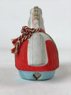 Japanese Clay Bell Dorei Vtg Tsuchi-Suzu Zodiac Animal Horse White Red DR505