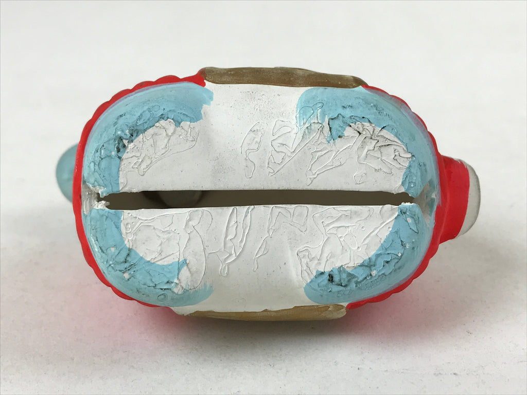 Japanese Clay Bell Dorei Vtg Tsuchi-Suzu Zodiac Animal Horse White Red DR505