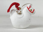 Japanese Clay Bell Dorei Vtg Tsuchi-Suzu Zodiac Animal Horse White Red DR517