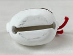 Japanese Clay Bell Dorei Vtg Tsuchi-Suzu Zodiac Animal Horse White Red DR517