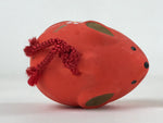 Japanese Clay Bell Dorei Vtg Tsuchi-Suzu Zodiac Animal Lucky Mouse Red DR514