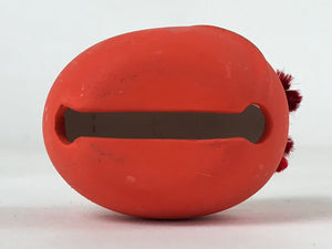 Japanese Clay Bell Dorei Vtg Tsuchi-Suzu Zodiac Animal Lucky Mouse Red DR514
