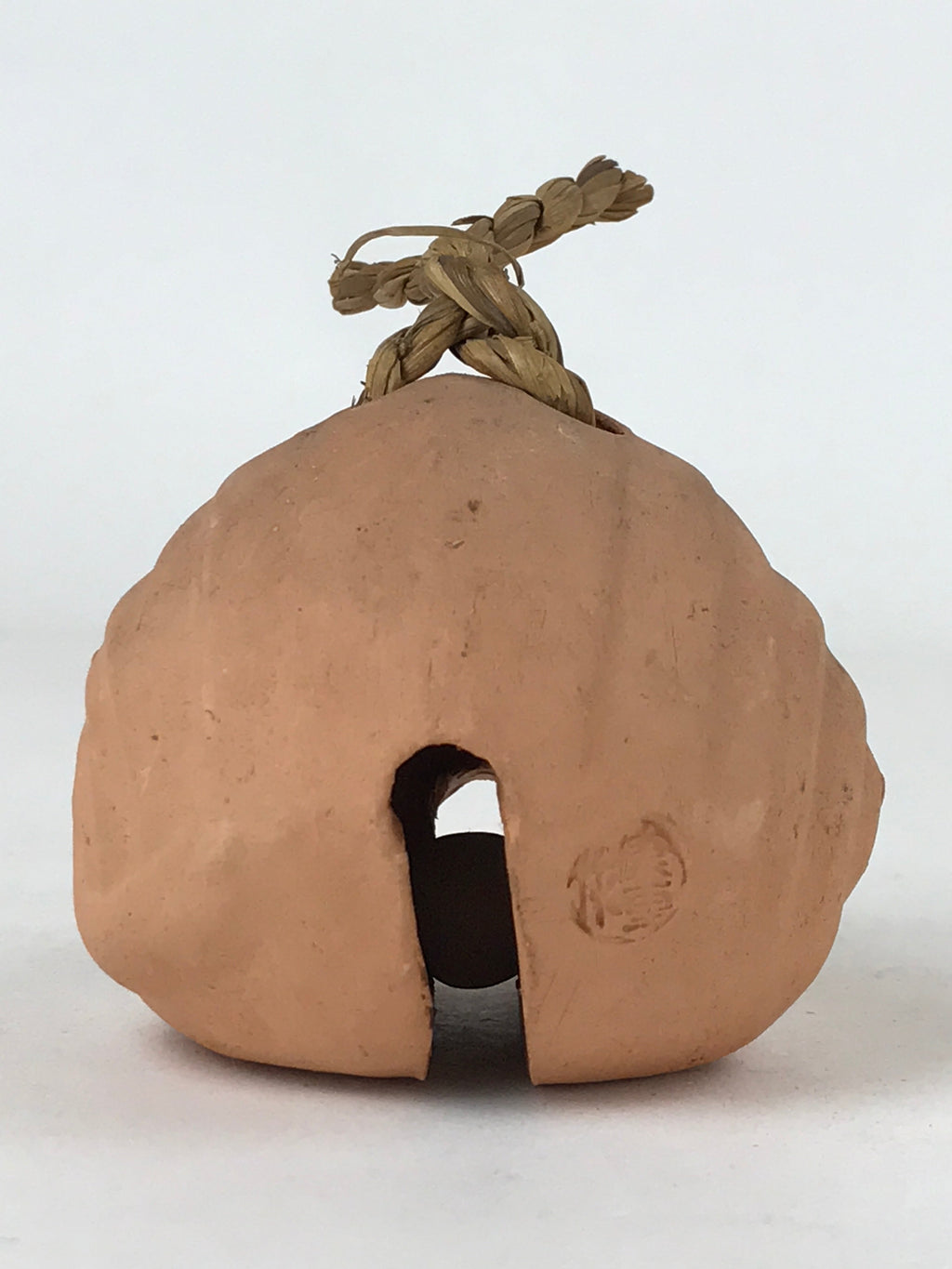Japanese Clay Bell Dorei Vtg Tsuchi-Suzu Zodiac Animal Mouse Natural Brown DR519