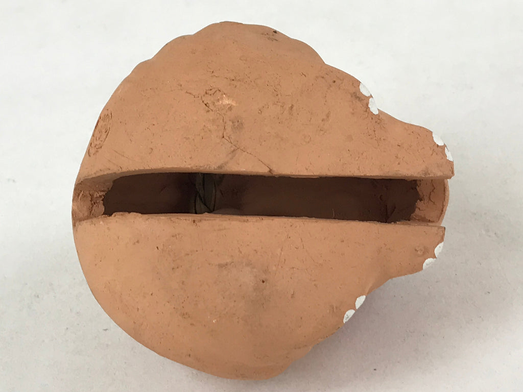 Japanese Clay Bell Dorei Vtg Tsuchi-Suzu Zodiac Animal Mouse Natural Brown DR519