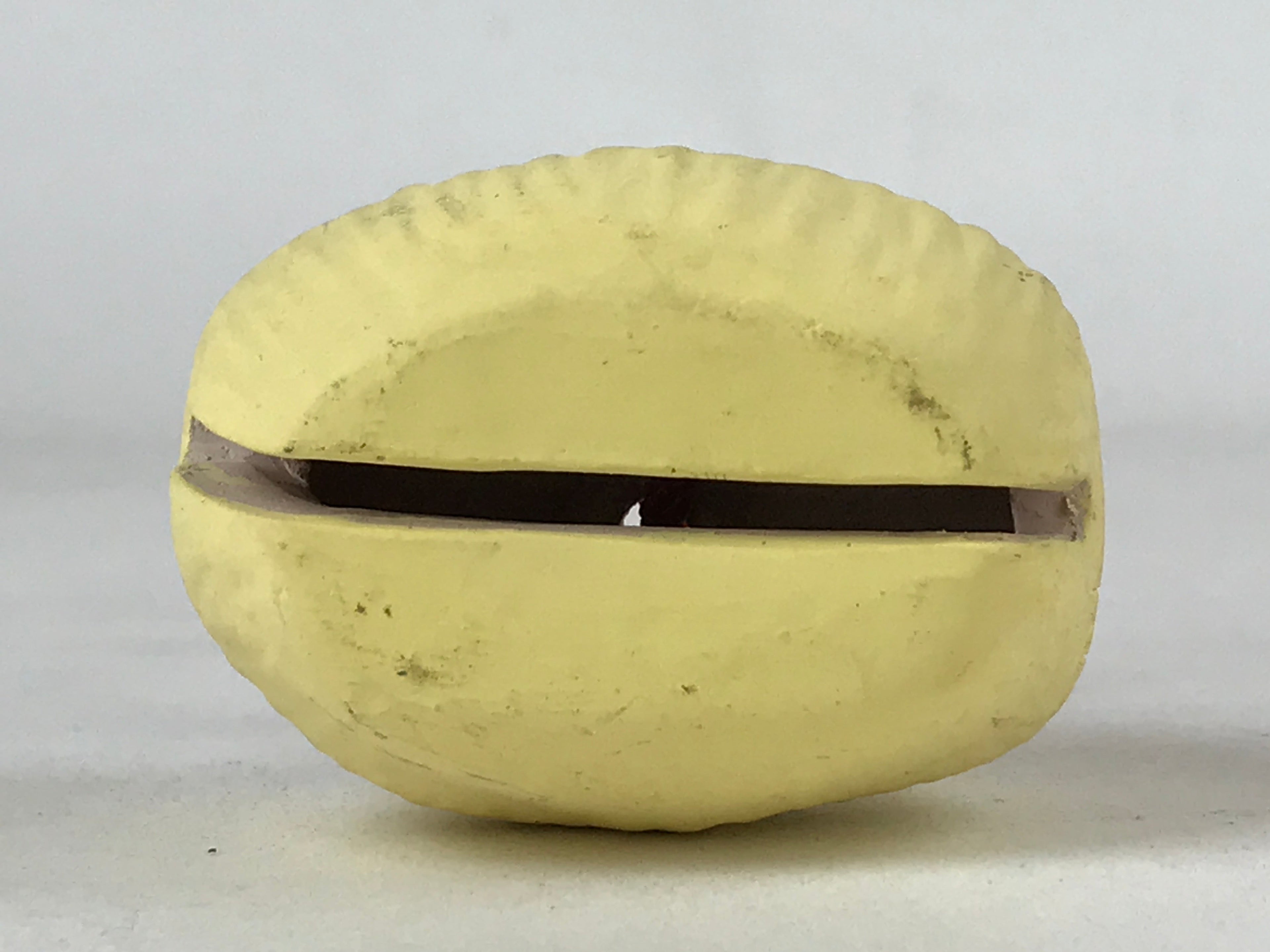 Japanese Clay Bell Dorei Vtg Tsuchi-Suzu Zodiac Animal Sheep Yellow Blue DR503