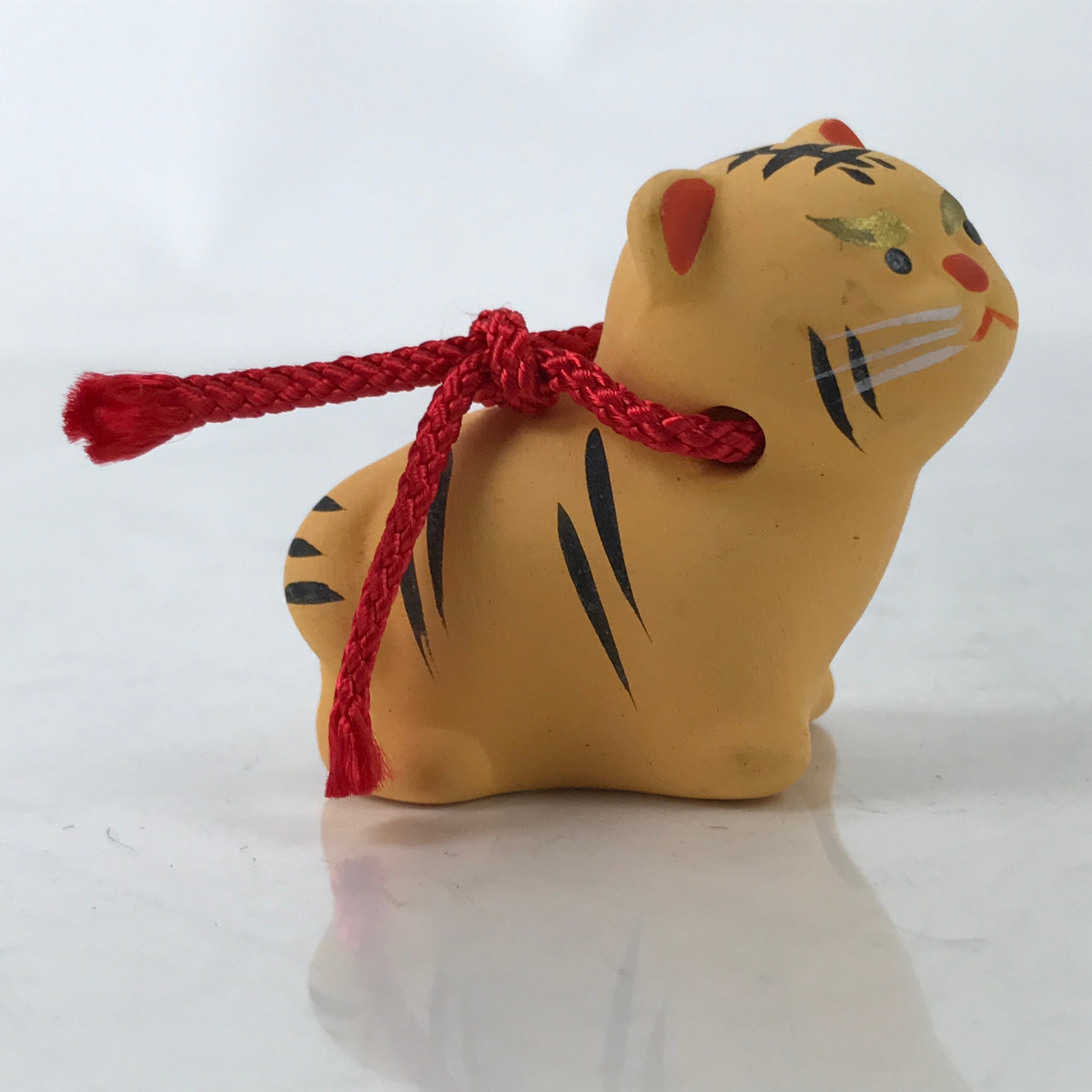 Japanese Clay Bell Dorei Vtg Tsuchi-Suzu Zodiac Animal Tiger Family DR561