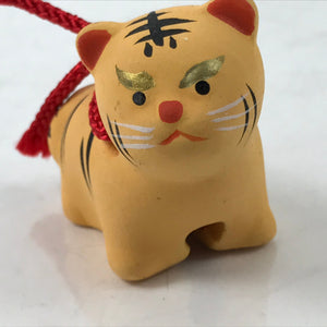 Japanese Clay Bell Dorei Vtg Tsuchi-Suzu Zodiac Animal Tiger Family DR561