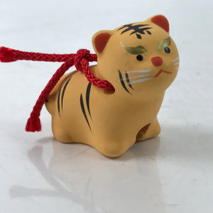 Japanese Clay Bell Dorei Vtg Tsuchi-Suzu Zodiac Animal Tiger Family DR561