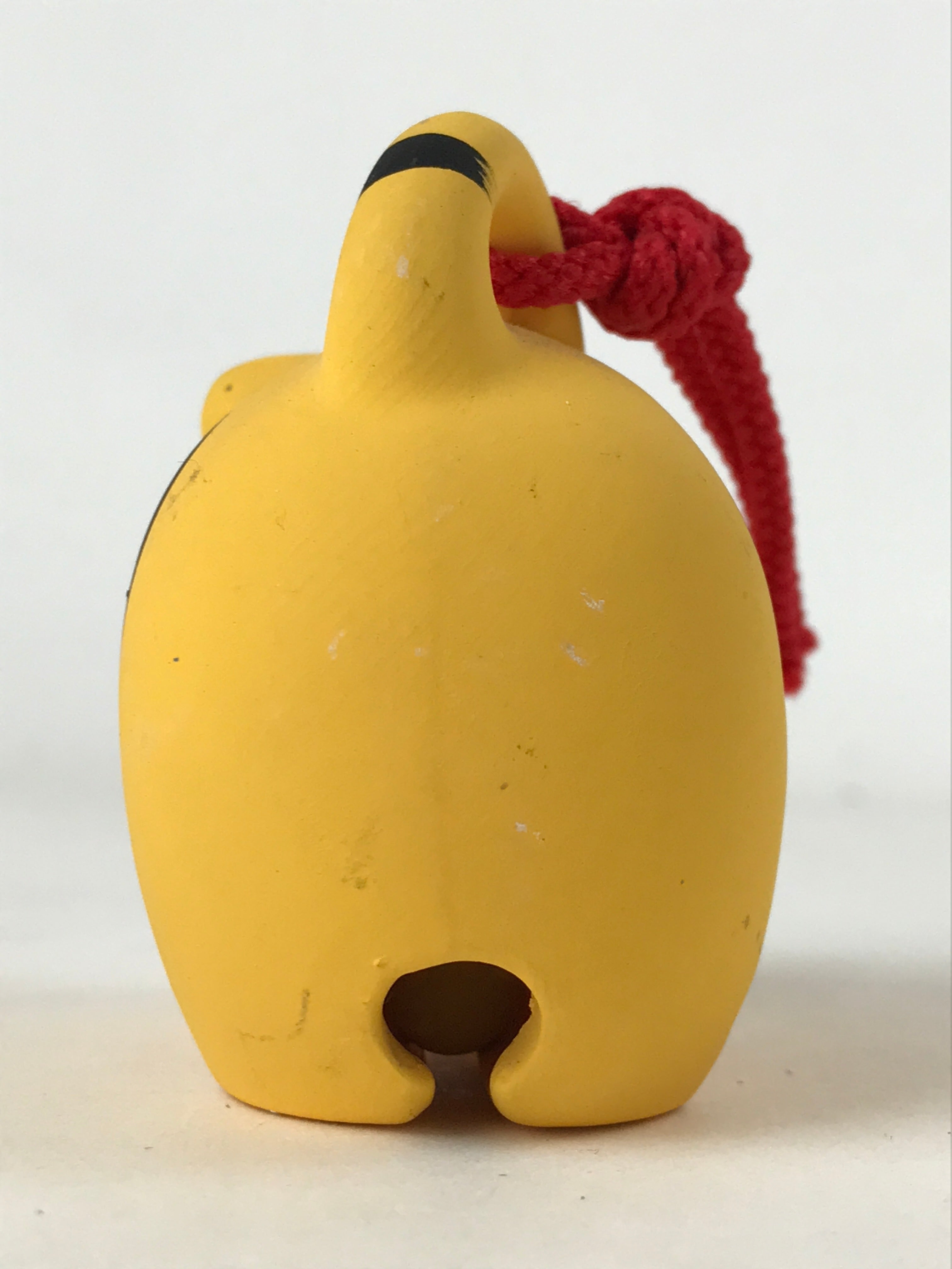 Japanese Clay Bell Dorei Vtg Tsuchi-Suzu Zodiac Animal Tiger Orange Red DR516