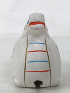 Japanese Clay Bell Dorei Vtg Tsuchi-Suzu Zodiac Dragon White Kanji Shrine DR584