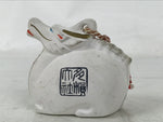 Japanese Clay Bell Dorei Vtg Tsuchi-Suzu Zodiac Dragon White Kanji Shrine DR584