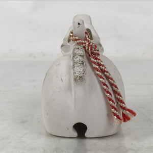 Japanese Clay Bell Dorei Vtg Tsuchi-Suzu Zodiac Dragon White Kanji
