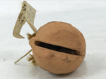 Japanese Clay Bell Dorei Vtg Tsuchi-Suzu Zodiac Horse Round Brown Cute DR589