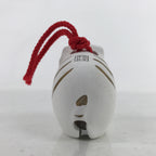 Japanese Clay Bell Dorei Vtg Tsuchi-Suzu Zodiac Tora Tiger Cute White Gold DR540